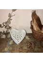 Heart Shaped White Porcelain Faisselle Mold