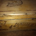 Old advertising wooden box Amidon au Chat