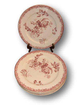 Suite de 6 anciennes assiettes | FONTANGES FRANCE SARREGUEMINES