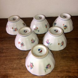 Set of 6 small bowls with floral decoration | P. L France