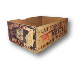 Ancienne caisse en bois Nestlé | Lait concentré Nestlé | Publicitaire