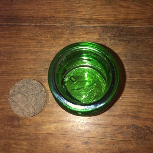Petit bocal vert vintage | Hauteur 10,2 cm | LEVER Made in Belgium