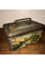 Old box of candies or cookies in lithographed tin