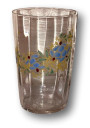 Ancien verre émaillé |Décor floral bleu | Circa 1900