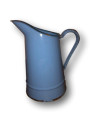 Old small enamelled sheet pitcher | Small blue pitcher