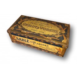 Old biscuit tin SABLÉS DES FLANDRES | In lithographed sheet metal | advertising box