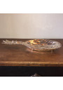 Old chromed metal dish in the shape of a pineapple