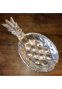 Old basket dish in chromed metal in the shape of a pineapple