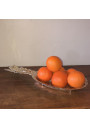 Old chromed metal dish in the shape of a pineapple