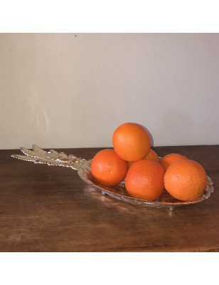 Ancien plat en métal chromé en forme d'ananas