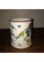 Ancien mug en céramique à anse torsadée et décor floral