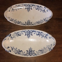 Set of 2 old small ravier dishes | Service Rouen M C Deposited Terre De Fer