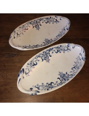 Lot de 2 ancien petits plats raviers | Service Rouen M C Déposé Terre De Fer