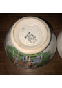 Pair of small antique faceted bowls decorated with cows | Bowls Digoin & Sarreguemines