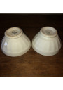 Pair of small antique faceted bowls decorated with cows | Bowls Digoin & Sarreguemines