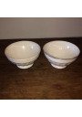 Pair of small antique faceted bowls decorated with cows | Bowls Digoin & Sarreguemines