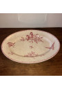 Old oval dish Decor FAVORIT pink | Earthenware from Sarreguemines & Digoin