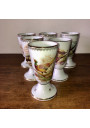 6 Mazagrans in porcelain with wild fauna decor