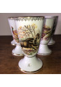 6 Mazagrans en porcelaine décor faune sauvage
