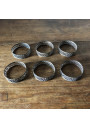 6 vintage openwork metal napkin rings