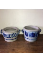 Lot de 2 petites jarres en grès | Grès gris et bleu Alsacien