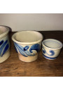 Lot de 4 pots en grès | Grès gris et bleus Alsaciens