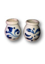Lot de 2 petits pots en grès | Grès gris et bleus Alsaciens