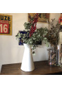 Old water pitcher in enamelled sheet metal | Large white jug