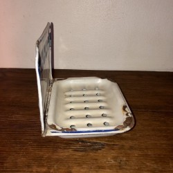 Old Lustucru soap dish | Soap dish in enamelled sheet B. B.