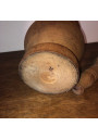 Large vintage wooden mortar with its pestle | Height 20.5cm