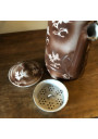 Old coffee maker in brown enamelled sheet metal | Stencil White Floral Decor