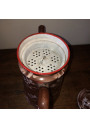 Old coffee maker in brown enamelled sheet metal | Stencil White Floral Decor