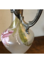 Old enamelled glass ewer with spelter mount