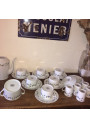 Vintage coffee service blueberry decor | Manufacture of Avignon | Noirlac France