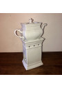 Old white porcelain teapot