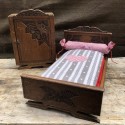 Anciens meubles de poupée | Lit et armoire de poupée | Art déco