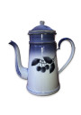 Ancienne cafetière en tôle émaillée décor cerises | Cafetière B.B 17401