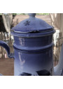 Ancienne cafetière en tôle émaillée décor cerises | Cafetière B.B 17401