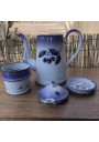 Ancienne cafetière en tôle émaillée décor cerises | Cafetière B.B 17401