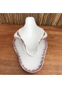 Old gravy boat | White and pink | Terre de Fer