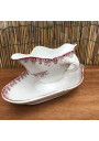 Old gravy boat | White and pink | Terre de Fer