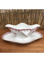 Old gravy boat | White and pink | Terre de Fer