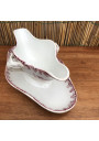 Old gravy boat | White and pink | Terre de Fer