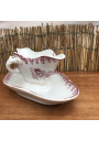 Old gravy boat | White and pink | Terre de Fer