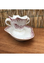 Old gravy boat | White and pink | Terre de Fer