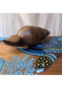 Vintage wooden seashell | Carved wooden conch shell