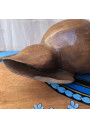 Vintage wooden seashell | Carved wooden conch shell