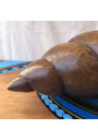 Vintage wooden seashell | Carved wooden conch shell
