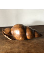 Vintage wooden seashell | Carved wooden conch shell