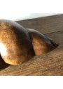 Vintage wooden seashell | Carved wooden conch shell
